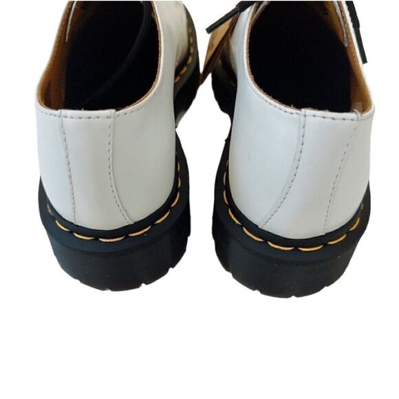 DR. MARTENS White Smooth Derby's Leather Lace-Up Shoes NWT - Picture 6 of 12